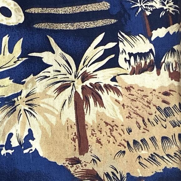 Tropical Cotton Blazer‎ Womens S Blue Lightweight Retro Coastal Resort Vacation - Picture 3 of 10